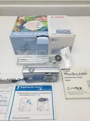 Canon PowerShot A400 Digital Camera Silver 3.2MP Zoom lens - Image 1 of 4
