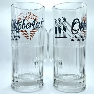 Par de tazas de vidrio Oktoberfest pesadas de 20 oz - Imagen 1 de 3