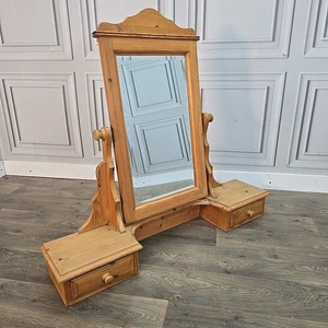 Vintage Pine Dressing Table Mirror & Drawers – Victorian Style Swing Bedroom - Picture 1 of 24