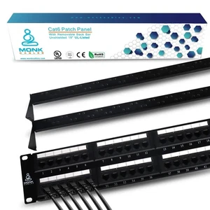MONK CABLES | CAT6 Patch Panel | Puchdown | 48 Port - Picture 1 of 6