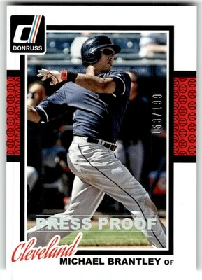 Donruss Michael Brantley Press Proofs 2014 plata #/199 #288 Foto 1 de 2
