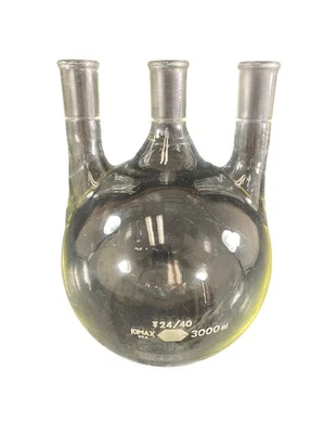 Frasco inferior redondo vertical de 3 cuellos KIMAX 3000mL 3L 24/40 606000-2224 Foto 1 de 4