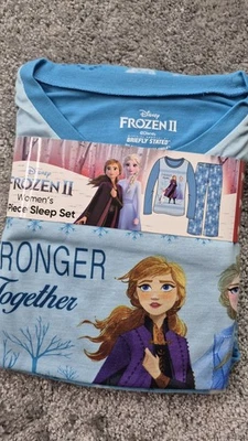 NEW FROZEN II 2 MOVIE Pajamas Women Size Medium Elsa Anna Olaf  Fleece NWT - Image 1 of 4