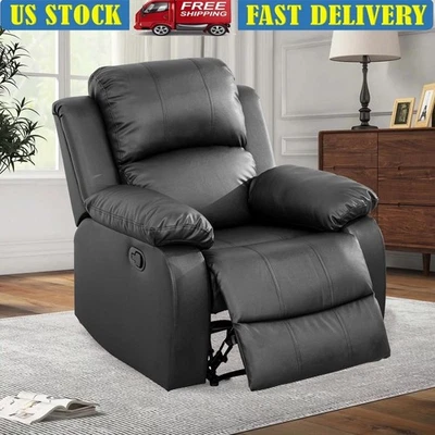 Manual Recliner Chair Comfortable Foam Seating Living Room Relaxation Lounge New Foto 1 de 4