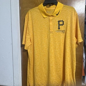 Nike Men's Pittsburgh Pirates MLB Yellow Polo NKGJ-031N size XL  12/2022 NWOT - Picture 1 of 8