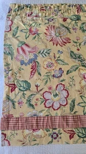 Paneles de cenefa de cortina forrados florales jacobeos amarillos rojos personalizados Vint 49Wx34L - Imagen 1 de 15
