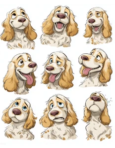 Lustige English Cocker Spaniels Kartenaufleger Collage Zubehör Sammelalbum Journal - Bild 1 von 1