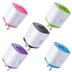 USB Charger Wall Plug, iPhone Charging Box,5Pack Home Travel 2.1Amp Dual Port... - Photo 1 sur 7