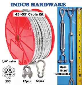 55' Indoor/Outdoor Cable Kit for Baseball Softball Batting Cage - Picture 1 of 7