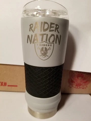 NEW!! NFL Oakland Raiders 18oz "Draft" Insulated Tumbler - Rally Cry Cover