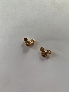 18K Gold Filled Earrings Gemstone Clear Zircon Mouse "Love" -E42009R - Picture 1 of 2