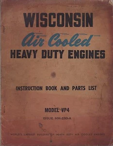 Wisconsin Engine Model VP4 Operator's Book and Parts Manual - Picture 1 of 1