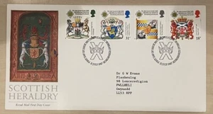 1987 Scottish Heraldry Stamps GB FDC + Insert & Edinburgh Postmark - Picture 1 of 3