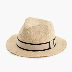 Cappello Panama Imballabile J.Crew | L-XL | Naturale/Nero/Avorio - Foto 1 di 1