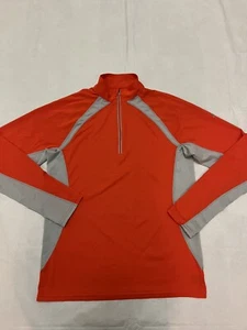 Eastern Mountain Sports Orange TechWick Quarter Zip pullover Men’s Sz SML EUC! - Picture 1 of 9