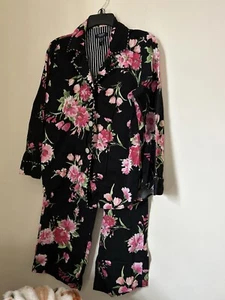 Chaps Soft Cotton Pink Floral 2 Pc Lounge Set Size L Large - Picture 1 of 11