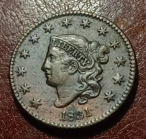 1831 coronet head large cent - Picture 1 of 3