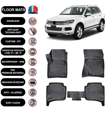 Alfombrillas forro para Volkswagen Touareg (2011-2018) impermeables moldeadas en 4D 4 un. Foto 1 de 4