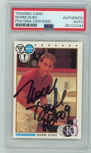 Carte RC Rookie PBA Kingpins 1990 signée NORM DUKE #13 - HOF Bowler - PSA - Photo 1/2