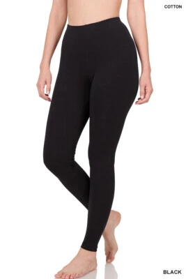 Women's Cotton Leggings Light Workout Yoga Pants Comfort Soft Stretch S-XL - Image 1 of 2