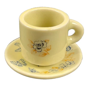 Vintage Miniature 1 Inch Cup & Saucer Made in Japan Rose - I Love You Mom - Foto 1 di 14