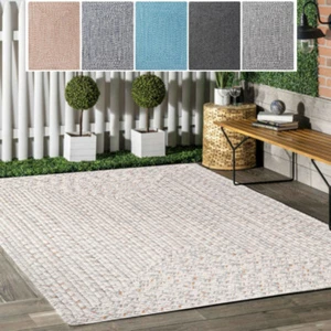 Braided Area Rug Bohemian Natural Fiber Mat Carpet Runner Floor Mat Door Pad - Picture 1 of 45