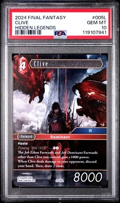 Final Fantasy Hidden Legends 005L Clive Card PSA 10 GEM MINT - Image 1 of 4