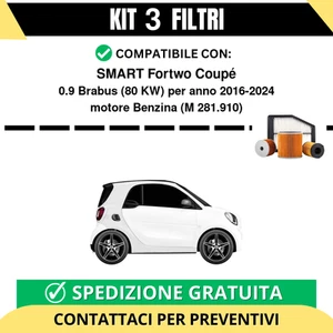 Inspektionskit 3 Filter für Smart Fortwo Coupe 0.9 Brabus 80 kW Benzin 2016-2024 - Bild 1 von 2