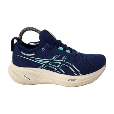 Zapatos para correr ASICS para mujer 8 GEL Nimbus 26 azul expansión verde aurora con cordones Foto 1 de 4