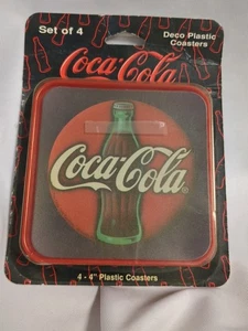 Coca Cola 4er Set Deko Kunststoff Untersetzer - Bild 1 von 4