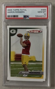Topps Total #483 2005 Aaron Rodgers PSA 10 gemas 💎 Como nuevo - Imagen 1 de 2