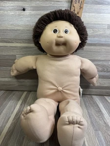 Cabbage Patch Kid Puppe 1985 braune Haare & Augen Zahn Vintage 17 Zoll - Bild 1 von 8