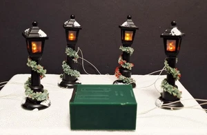 Department 56 Snow Village batteriebetriebene Lampenmasten 4er Set getestet funktioniert - Bild 1 von 5