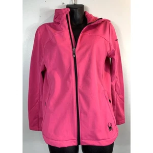 Spyder Women's Pink Hooded Windbreaker Jacket ~ Large - Picture 1 of 4