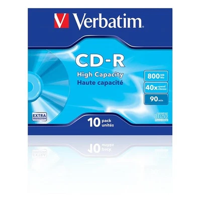 VERBATIM CD-R 800MB 40x 10er JewelCase Rohlinge Oberfläche Extra Protection - Bild 1 von 2