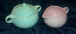 VINTAGE LURAY PASTEL TST Cream & Sugar w/Lid - Picture 1 of 2
