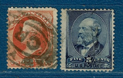 ETATS-UNIS: N°58: 2 cents + N°67: 5 cents, émis entre 1875 et 1888 - B/TB - - Photo 1/2