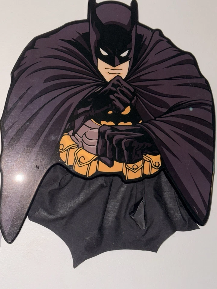 蝙蝠侠 LED 墙艺术树脂密封,蓝色、红色、紫色发光、稳定和闪烁模式 — 第 1/4 张图片