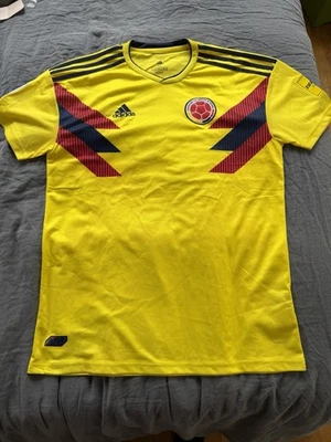 Camiseta de futebol Adidas Colômbia masculina GG amarela regular Copa do Mundo FIFA 2018 - Imagem 1 de 4