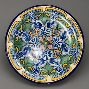"Plato de México vintage URIARTE TALAVERA 7,5""D patrón floral L177 E582 en muy buen estado" - Imagen 1 de 7