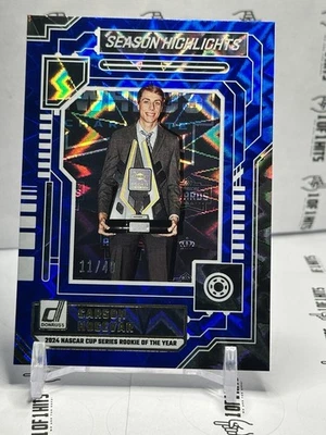 2025 Donruss Racing Season Highlights #10 Carson Hocevar Blue Xplosion #11/49 - Image 1 of 2
