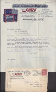 INDIANAPOLIS, IN ~ WILLIAMS SOAP COMPANY ~ILLUS AD COVER & COLOR LETTERHEAD 1916 - Picture 1 of 3