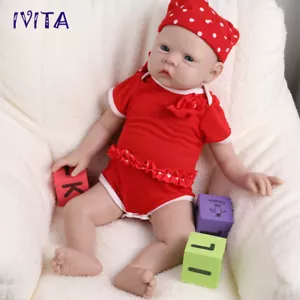 IVITA 20'' Lifelike Baby Girl Doll Full Body Soft Silicone Reborn Newborn Dolls - Picture 1 of 16