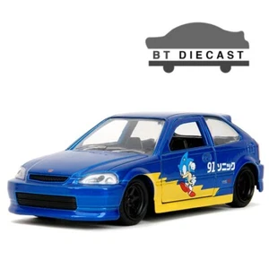JADA CLASSIC SONIC THE HEDGEHOG 1997 HONDA CIVIC TYPE R 1/32 BLUE 35482 - Picture 1 of 2