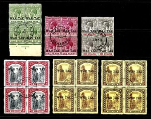 Bahamas 1918 O/print “WAR TAX” VFU Blocks 4 Ex-Dr Towers SG91-95 SCARCE Cat £822 - Picture 1 of 5