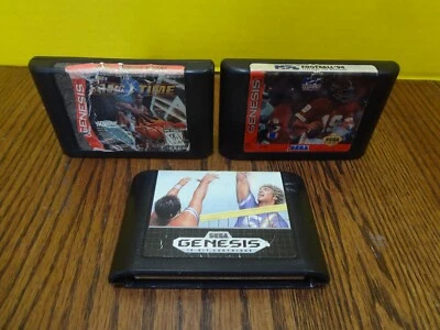 Sega Genesis SUPER VOLLEYBALL, NFL FOOTBALL 94 & NBA HANGTIME Pins Polish Fair - Image 1 of 4