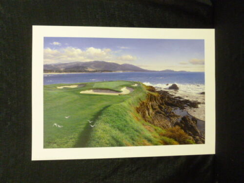 Larry Dyke Signed Approaching the Seventh L/E Lithograph Pebble Beach Golf