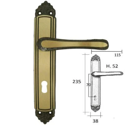 A.CAPALDO Maniglia Giglio Bronzata Q 8 70 Coppia Maniglie Per Porte Bussole Casa Ufficio