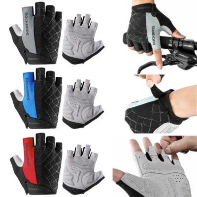 Hombres Mujeres Guantes de Ciclismo Montaña MTB Bicicleta Medio Dedo Gel Almohadilla Guantes EE. UU. Foto 1 de 4