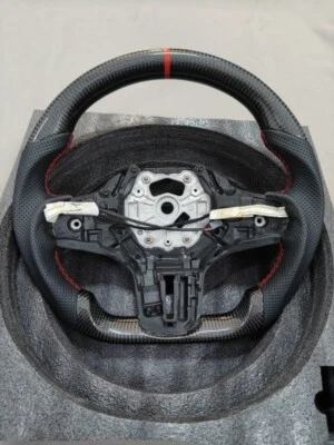 Real Carbon Fiber Steering Wheel Fit BMW 5 6 7 8 Series X3 4 5 6 G30 with Heated Foto 1 de 4